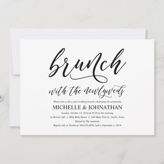 Elegante Rustieke Post Wedding Brunch Invitation K Kaart (Voorkant)