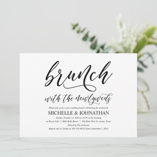 Elegante Rustieke Post Wedding Brunch Invitation K Kaart (Staand voorkant)