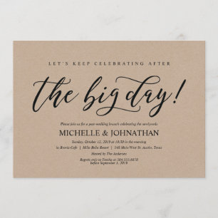 Elegante Rustieke Post Wedding Brunch Invitation K Kaart