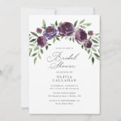 Elegante rustieke pruim Paarse bloemen Vrijgezelle Kaart (Voorkant)