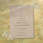 Elegante Rustieke Regenboog Confetti Bruiloft Save The Date