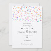 Elegante Rustieke Regenboog Confetti Bruiloft Save The Date (Voorkant)