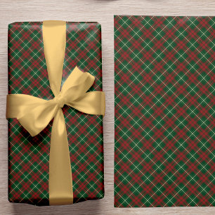 Elegante rustieke rode groene ruit klassieke Kerst Cadeaupapier