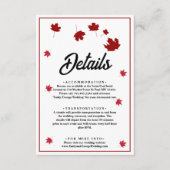 Elegante rustieke rode herfst bladeren bruiloft de informatiekaartje (Voorkant)