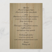 Elegante rustieke rode rozen bruiloft menu Kaart (Achterkant)