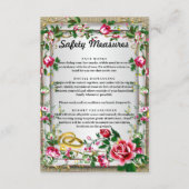 Elegante rustieke rode rozen bruiloft veiligheidsm informatiekaartje (Voorkant)