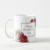 Elegante rustieke rode rozen Happy Moederdag Koffiemok (Links)