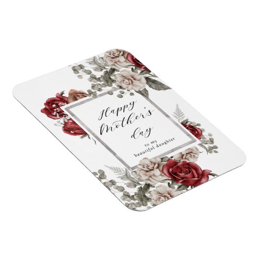 Elegante rustieke rode rozen Moederdag Magneet (Rechterzijde)