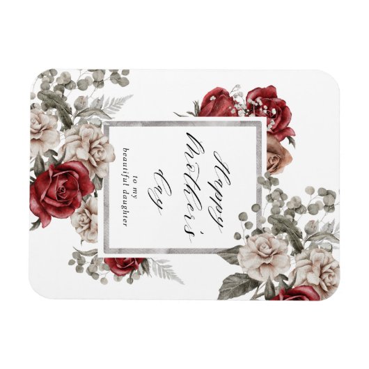 Elegante rustieke rode rozen Moederdag Magneet (Horizontaal)