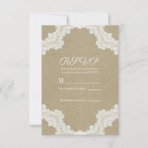 Elegante Rustieke Romantische Witte Kant en Kraft