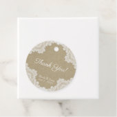 Elegante Rustieke Romantische Witte Kant & Kraft T Bedankjes Labels (In situ)