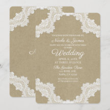 Elegante Rustieke Romantische Witte Kanten en Kraf