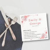 Elegante rustieke roze rozen zomer bloemenbruiloft servet