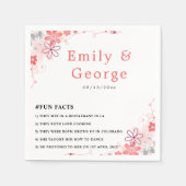 Elegante rustieke roze rozen zomer bloemenbruiloft servet (Voorkant)