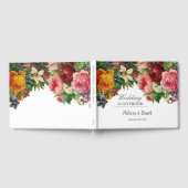 Elegante rustieke rozen bloemen bruiloft gastenboek (Volledig)