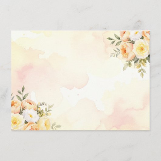 Elegante rustieke Rozen QR Code Waterverf bruiloft Informatiekaartje (Achterkant)