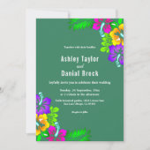 Elegante rustieke Rozen Zomergroene bloemenbruilof Kaart (Voorkant)