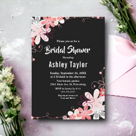 Elegante rustieke Rozen Zwart Bloemen Vrijgezellen Kaart