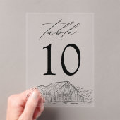 Elegante rustieke schuur Acryl Trouwtafel Nummer Acryl Uitnodigingen (Insitu (Draagbaar))