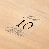 Elegante rustieke schuur Acryl Trouwtafel Nummer Acryl Uitnodigingen (Laagn)