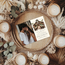 Elegante rustieke schuur foto Save the Date Aankondigingskaart