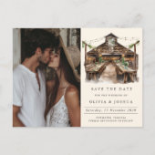 Elegante rustieke schuur foto Save the Date Aankondigingskaart (Voorkant)