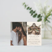 Elegante rustieke schuur foto Save the Date Aankondigingskaart (Staand voorkant)