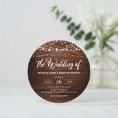 Elegante rustieke schuur hout string verlichting b kaart (Staand voorkant)