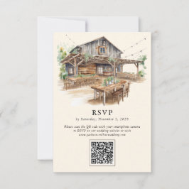 Elegante rustieke schuur QR-code RSVP-kaart RSVP Kaartje