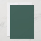 Elegante rustieke smaragdgroene trouwuitnodiging kaart (Achterkant)