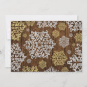 Elegante rustieke sneeuwvlokken kerstfeest kaart (Achterkant)