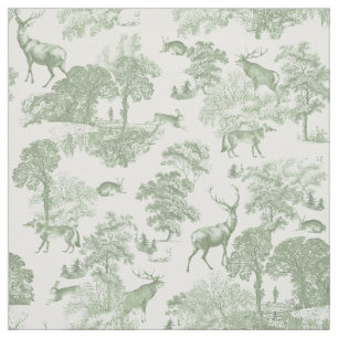 Elegante rustieke  Soft Sage Green Deer Toile Stof