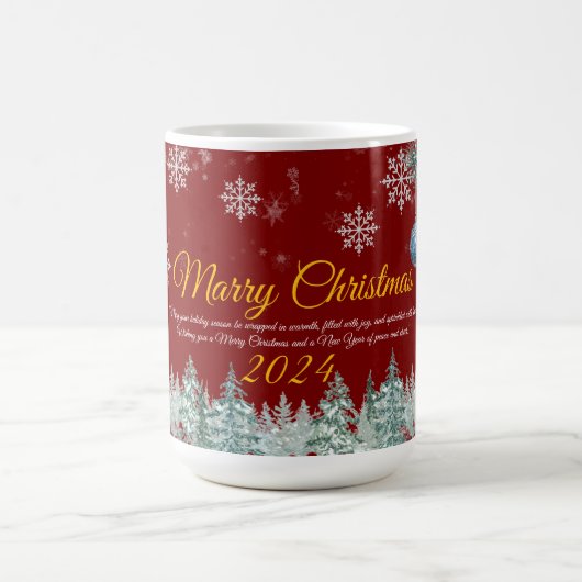 Elegante rustieke stijl Goud Vrolijk Kerstfeest Koffiemok (Center)