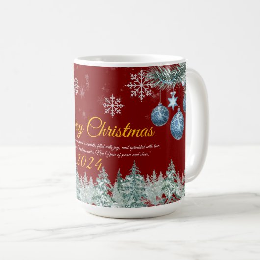 Elegante rustieke stijl Goud Vrolijk Kerstfeest Koffiemok (Voorkant rechts)