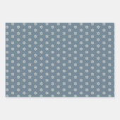 Elegante Rustieke Stofblauwe Kerstmis Inpakpapier Vel (Voorkant 2)