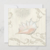 Elegante rustieke strand zeeschelp shell hout kuns kaart (Achterkant)