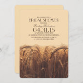 Elegante rustieke tarwe bruids douche uitnodiginge kaart (Voorkant / Achterkant)