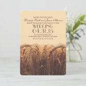 Elegante rustieke tarwe bruiloft uitnodigingen (Staand voorkant)