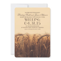 Elegante rustieke tarwe bruiloft uitnodigingen
