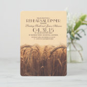 Elegante rustieke tarwe repetitie diner uitnodigin kaart (Staand voorkant)