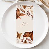Elegante rustieke terracotta bloemenbruiloft menu