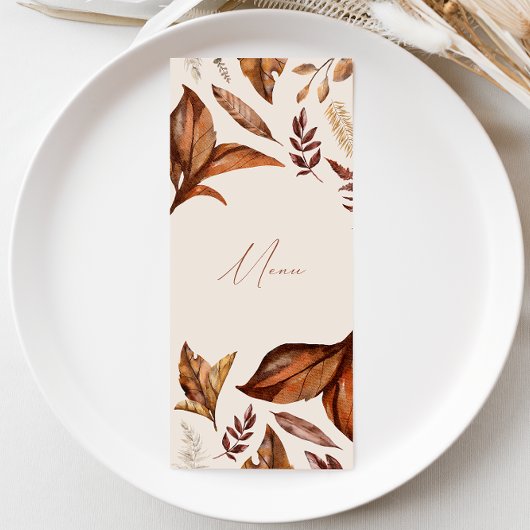 Elegante rustieke terracotta bloemenbruiloft menu