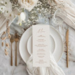 Elegante rustieke terracotta bloemenbruiloft menu<br><div class="desc">Met zijn elegante ontwerp, rustiek terracotta kleurenpalet en delicate bloemige accenten voegt deze menukaart een vleugje verfijning toe aan uw eetervaring. Deze menukaart is vervaardigd met aandacht voor detail en verbetert de algehele sfeer van uw receptie en zorgt voor een onvergetelijke eetervaring vol smaak en charme. Ontworpen om te coördineren...</div>