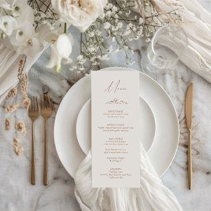 Elegante rustieke terracotta bloemenbruiloft menu