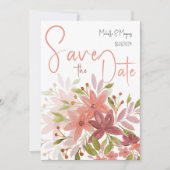 Elegante rustieke terracotta blush groen save the date (Voorkant)