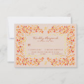 Elegante rustieke Terracotta Fall Bladeren Huwelij RSVP Kaartje (Voorkant)