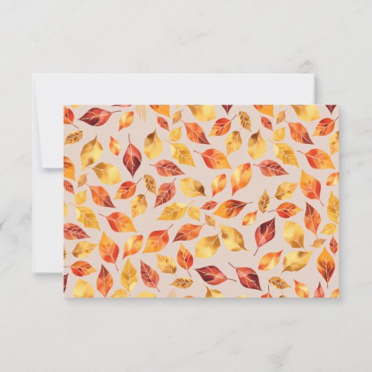 Elegante rustieke Terracotta Fall Bladeren Huwelij RSVP Kaartje (Achterkant)