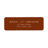 Elegante rustieke terracotta retour adres label (Voorkant)