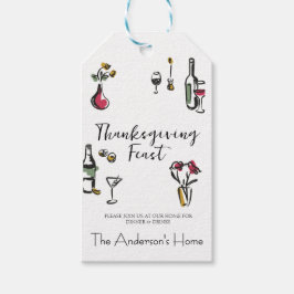Elegante Rustieke Thanksgiving-diner Cadeaulabel