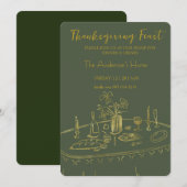 Elegante Rustieke Thanksgiving-diner Kaart (Voorkant / Achterkant)